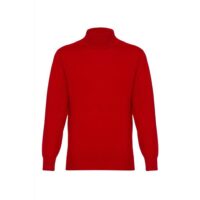 Men's classic cashmere High-neck jumper in a timeless design, crafted from 100% cashmere for luxurious softness and comfort. Featured in Red