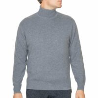 Men's classic cashmere High-neck jumper in a timeless design, crafted from 100% cashmere for luxurious softness and comfort. Featured in grey