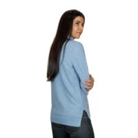 Women's 100% Cashmere Argyle Self-pattern jumper, with turtle neck in Light Blue