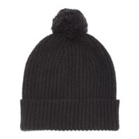 Black Unisex Cashmere Bobble Hat, soft and cosy unisex beanie with pompom