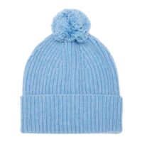 Light Blue Unisex Cashmere Bobble Hat, soft and cosy unisex beanie with pompom