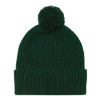 Green Unisex Cashmere Bobble Hat, soft and cosy unisex beanie with pompom