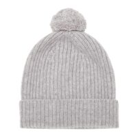 Grey Unisex Cashmere Bobble Hat, soft and cosy unisex beanie with pompom