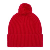 Red Unisex Cashmere Bobble Hat, soft and cosy unisex beanie with pompom