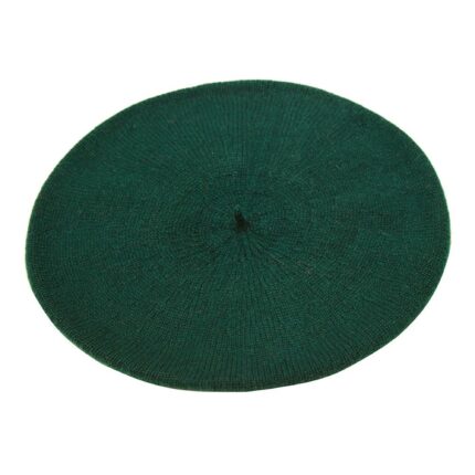 Womens Green Cashmere Beret, soft and stylish beret hat