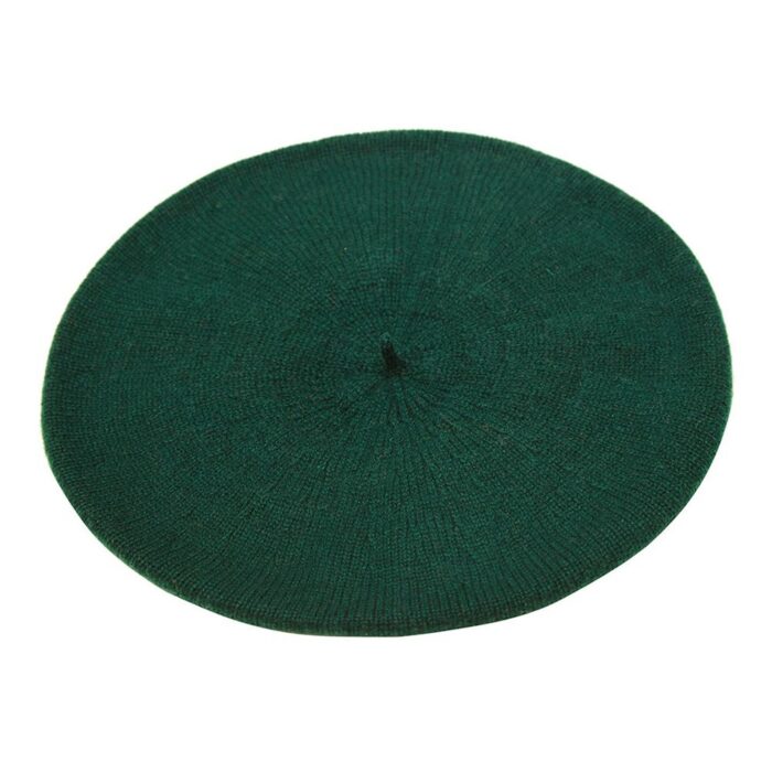 Womens Green Cashmere Beret, soft and stylish beret hat