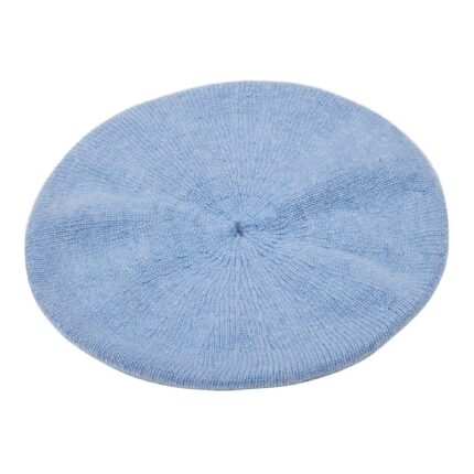 Womens Light Blue Cashmere Beret, soft and stylish beret hat