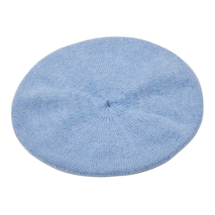 Womens Light Blue Cashmere Beret, soft and stylish beret hat