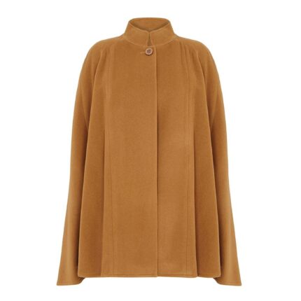 Women's Cashmere Blended Ruana Cape, a soft cashmere and wool cape in Camel