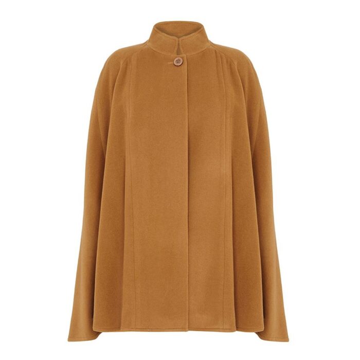 Women's Cashmere Blended Ruana Cape, a soft cashmere and wool cape in Camel
