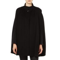 Women's Cashmere Blended Ruana Cape, a soft cashmere and wool cape in Black