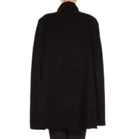 Women's Cashmere Blended Ruana Cape, a soft cashmere and wool cape in Black