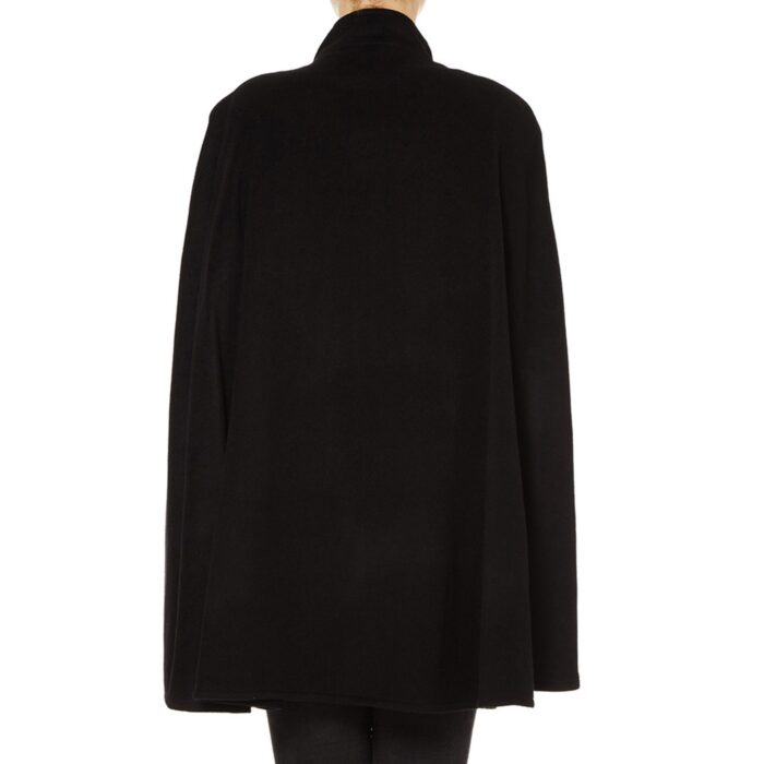 Women's Cashmere Blended Ruana Cape, a soft cashmere and wool cape in Black