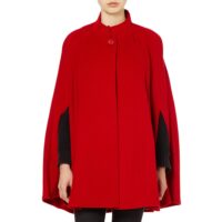 Women's Cashmere Blended Ruana Cape, a soft cashmere and wool cape in Red