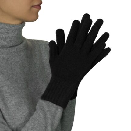 Womens Cashmere Gloves in Black