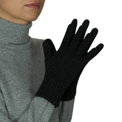 Womens Cashmere Gloves in Black