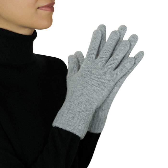 Womens Cashmere Gloves in Grey