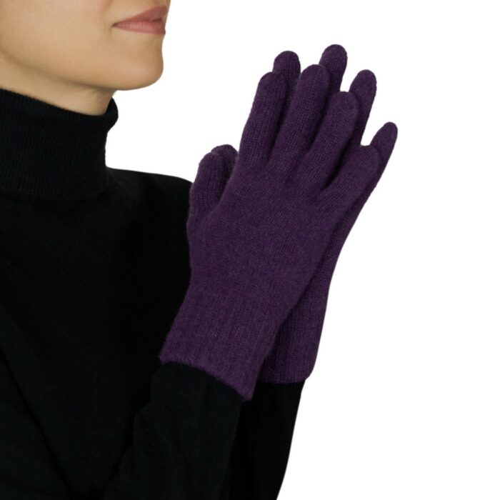 Womens Cashmere Gloves in Purple