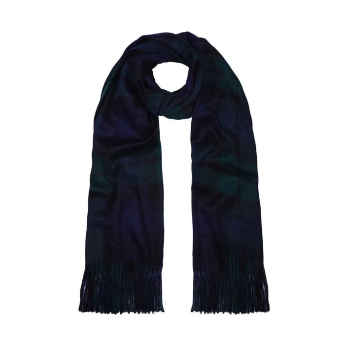 Lona Scott Cashmere Shawl in a Black Watch Tartan
