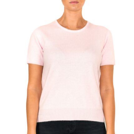 Luxurious Lona Scott Women's Cashmere Twinset in Light Pink, featuring a stylish top and cardigan. A premium cashmere set that offers unmatched comfort and elegance.