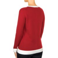 Lona Scott Two-Tone, Edge-Trim Women's Cashmere Cardigan. A chic cardigan combining luxurious cashmere with a stylish two-tone edge trim, perfect for any occasion
