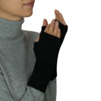 Womens Black Fingerless Mitts