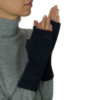 Womens Navy Fingerless Mitts