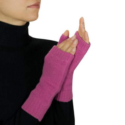 Womens Purple Fingerless Mitts