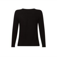 Black Cashmere full rib jumper from Lona Scott with a textured ribbed design and luxurious soft feel