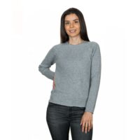 Grey Cashmere full rib jumper from Lona Scott with a textured ribbed design and luxurious soft feel
