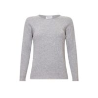 Grey Cashmere full rib jumper from Lona Scott with a textured ribbed design and luxurious soft feel.