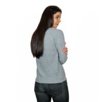 Grey Cashmere full rib jumper from Lona Scott with a textured ribbed design and luxurious soft feel