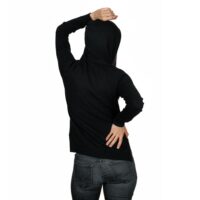 Elegant Black Women's Cashmere Hoodie with a sleek design and soft texture