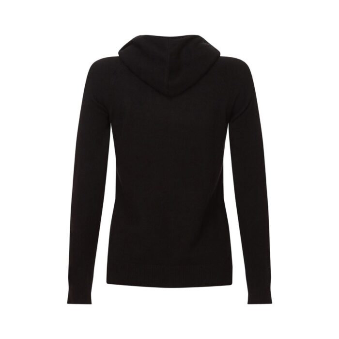 Elegant Black Women's Cashmere Hoodie with a sleek design and soft texture