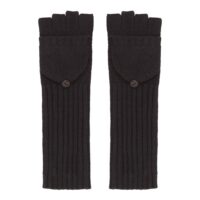 Womens Black Long Cashmere Gloves