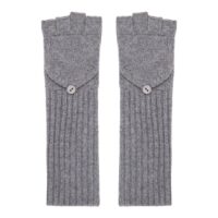 Womens Grey Long Cashmere Gloves