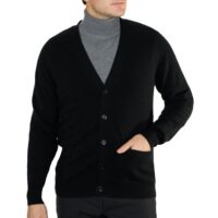 Men's cashmere classic cardigan by Lona Scott, crafted from 100% cashmere for timeless elegance, warmth, and comfort