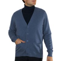 Men's cashmere classic cardigan by Lona Scott, crafted from 100% cashmere for timeless elegance, warmth, and comfort