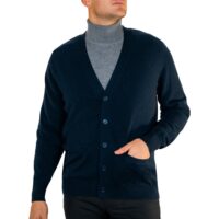 Men's cashmere classic cardigan by Lona Scott, crafted from 100% cashmere for timeless elegance, warmth, and comfort