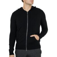 Elegant Black Men's Cashmere Hoodie with a sleek design and soft texture