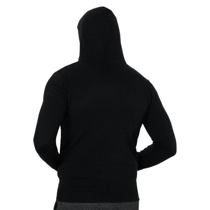 Elegant Black Men's Cashmere Hoodie with a sleek design and soft texture