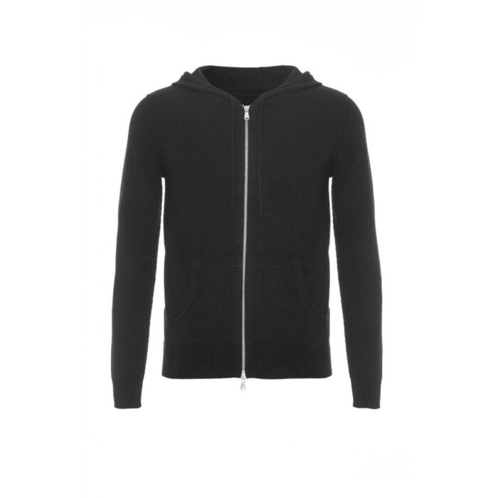 Elegant Black Men's Cashmere Hoodie with a sleek design and soft texture