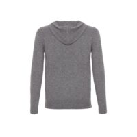 Elegant Grey Men's Cashmere Hoodie with a sleek design and soft texture