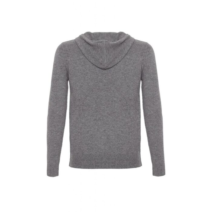 Elegant Grey Men's Cashmere Hoodie with a sleek design and soft texture