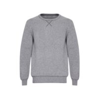 Men's classic cashmere jumper in a timeless design, crafted from 100% cashmere for luxurious softness and comfort. Featured in Grey