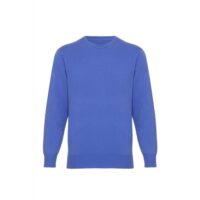 Men's Classic Round-Neck Cashmere Jumper, Cornflower