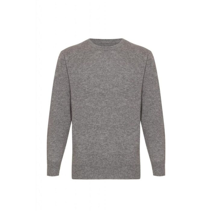 Men's Classic Round-Neck Cashmere Jumper, grey