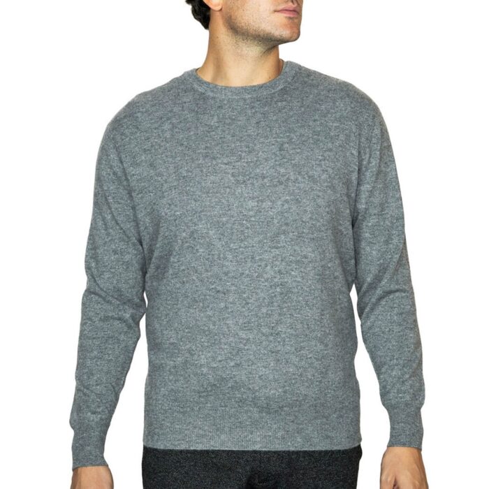 Men's Classic Round-Neck Cashmere Jumper, grey