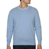 Men's Minimal Round-Neck Cashmere Jumper, light blue