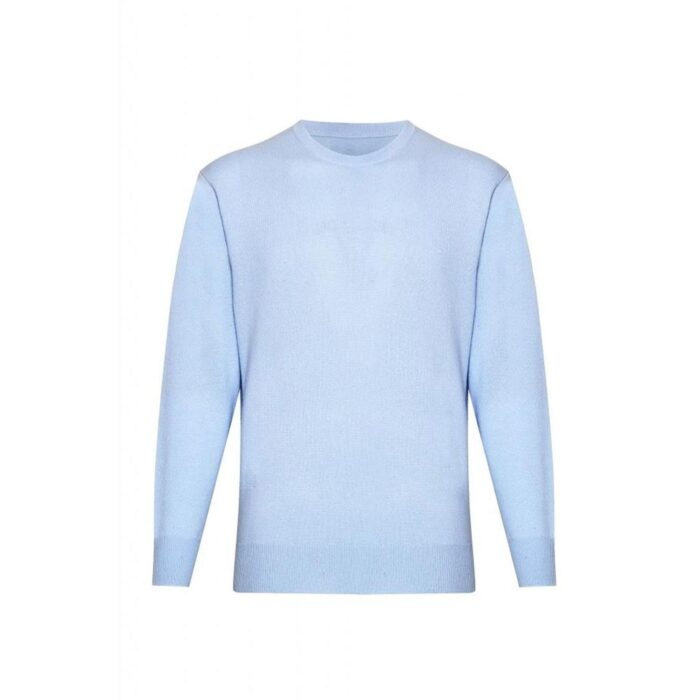 Men's Minimal Round-Neck Cashmere Jumper, light blue